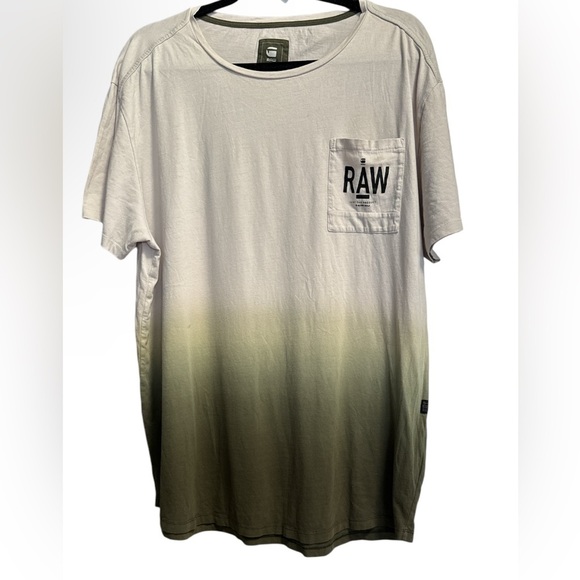 Raw G Star Mens Dip Dye T-Shirt Crew Neck Short Sleeve  XXL - Picture 1 of 5